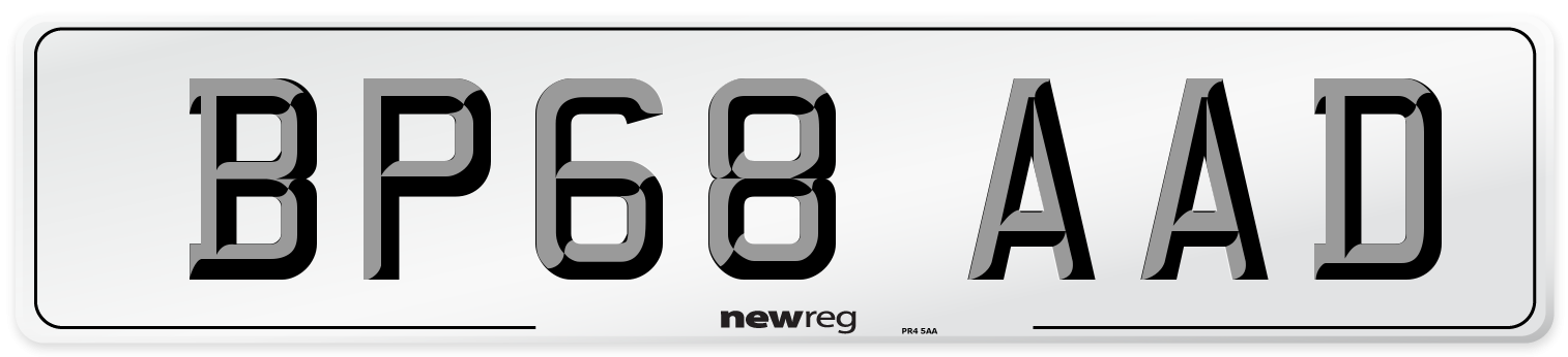 BP68 AAD Number Plate from New Reg